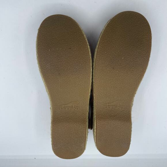 Dansko Margreta Mary Jane Shoes Brown Leather Espadrilles Womens 39 8.5 9 - Picture 8 of 8